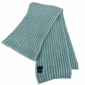 SIMONS light blue ribbed lambswool angora scarf one size